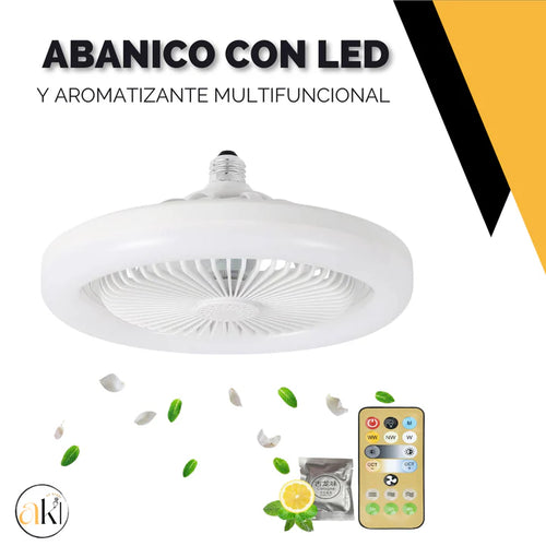 ABANICO CON LED Y AROMATIZANTE MULTIFUNCIONAL