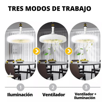 ABANICO CON LED Y AROMATIZANTE MULTIFUNCIONAL